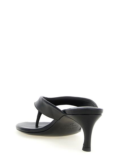 ROTATE BIRGER CHRISTENSEN Black Calfskin Flip-Flop Sandals