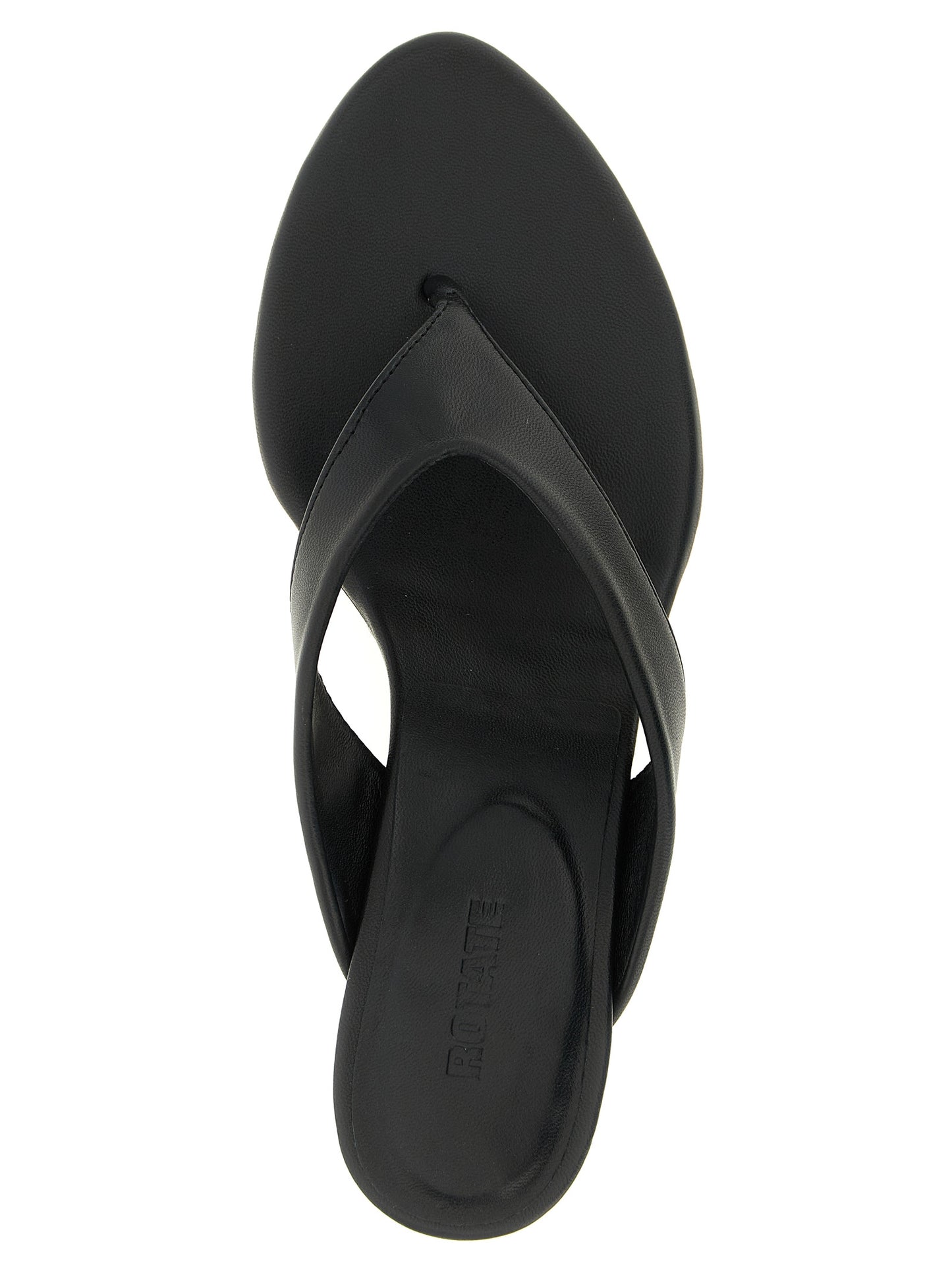 ROTATE BIRGER CHRISTENSEN Black Calfskin Flip-Flop Sandals