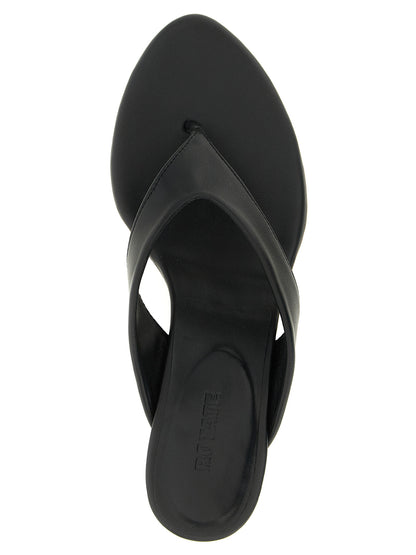 ROTATE BIRGER CHRISTENSEN Black Calfskin Flip-Flop Sandals