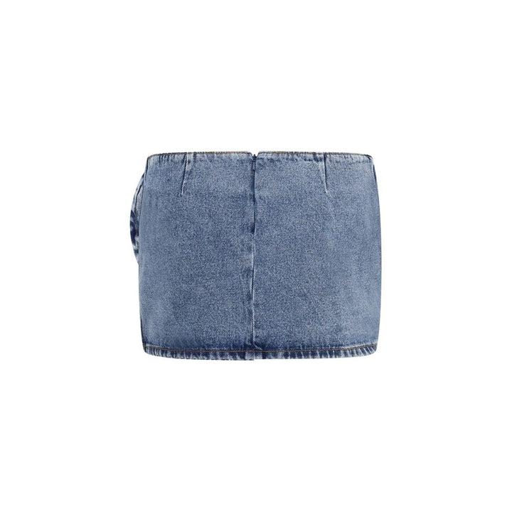 Magda Butrym Blue Cotton Mini Skirt