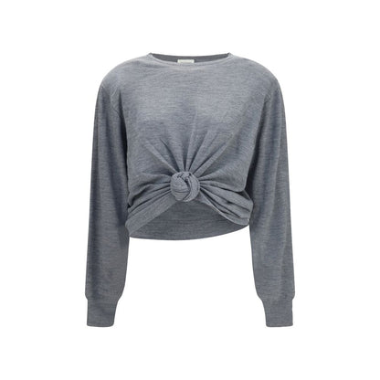 Magda Butrym Gray Wool Oves Aries Long Sleeve T-Shirt