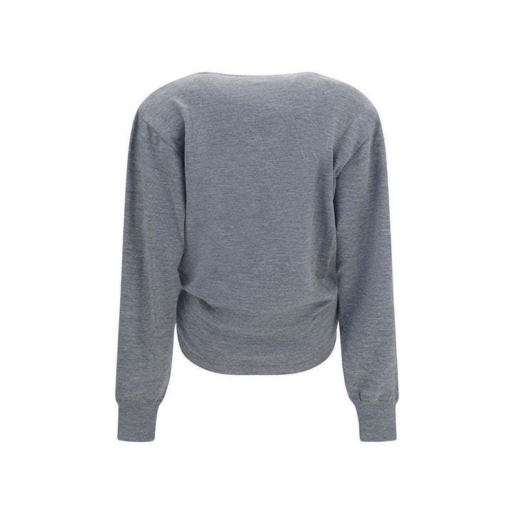 Magda Butrym Gray Wool Oves Aries Long Sleeve T-Shirt
