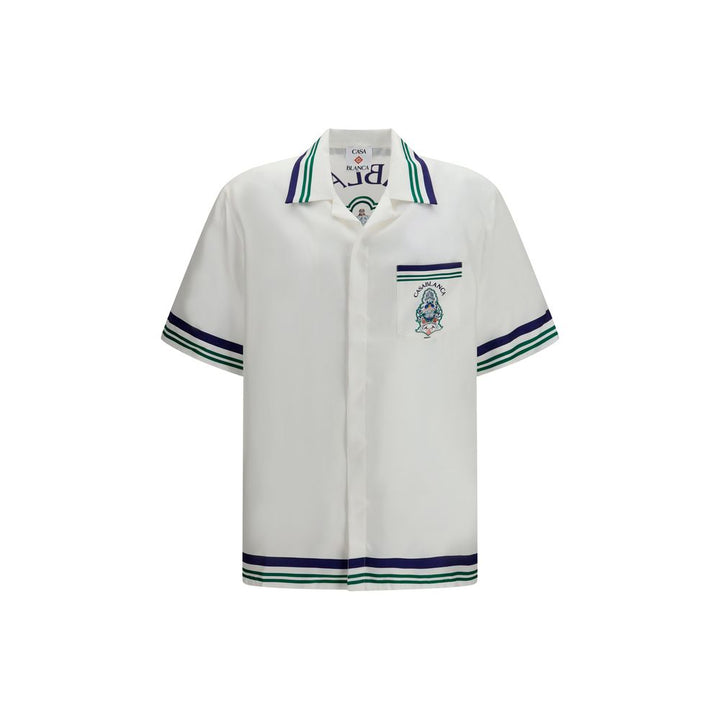 Casablanca White Silk Shortsleeve Shirt