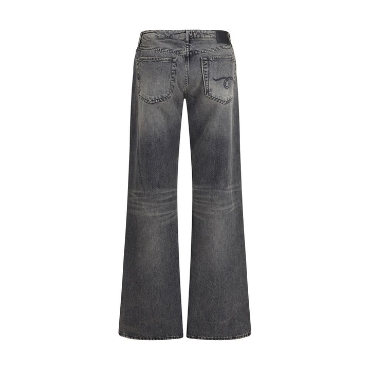 R13 Gray Cotton Straight-Leg Jeans