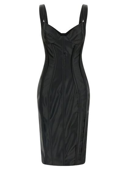 Elisabetta Franchi Black Viscose Midi Dress
