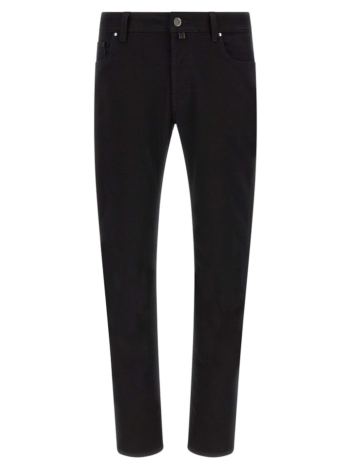 Jacob Cohen Black Cotton Straight-Leg Jeans