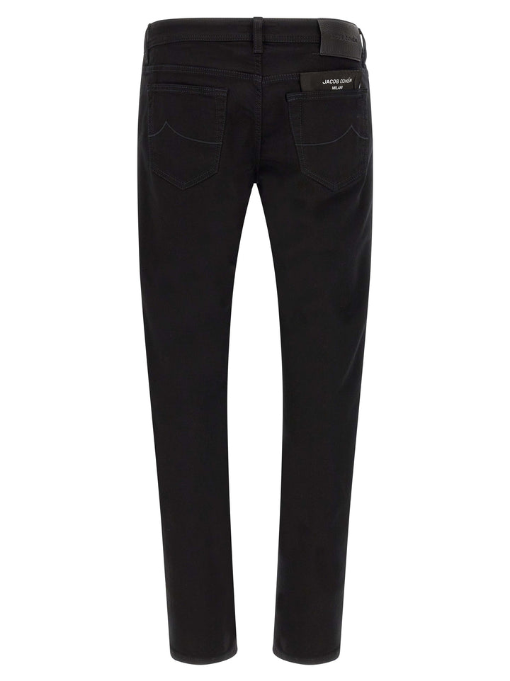 Jacob Cohen Black Cotton Straight-Leg Jeans