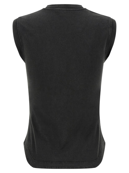 The Attico Black Cotton Sleeveles T-Shirt