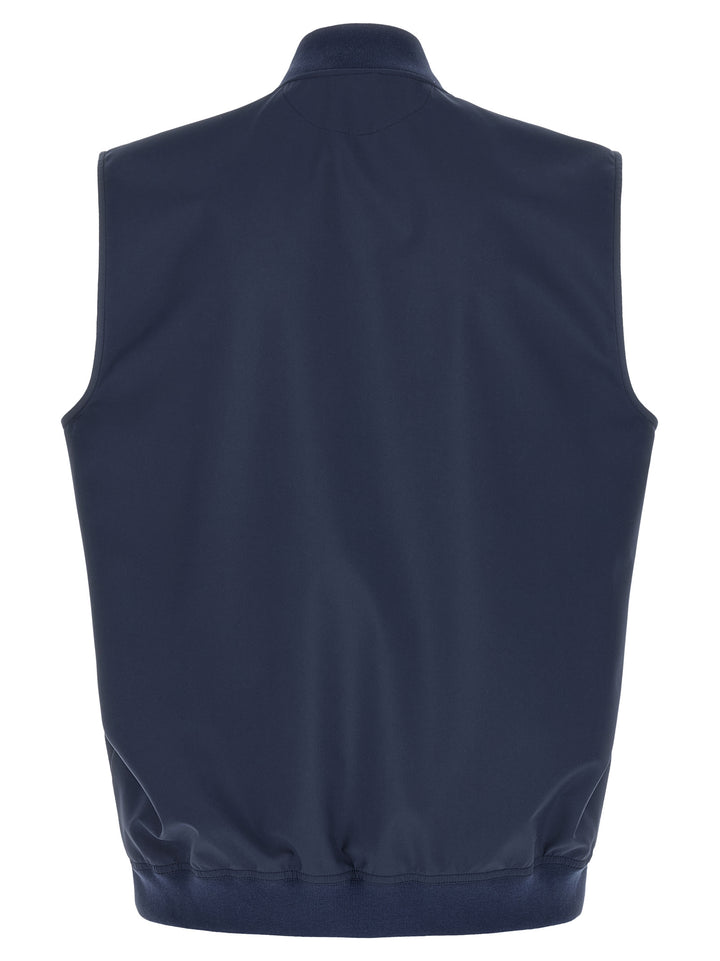 Brunello Cucinelli Blue Polyester Sleeveless Jacket