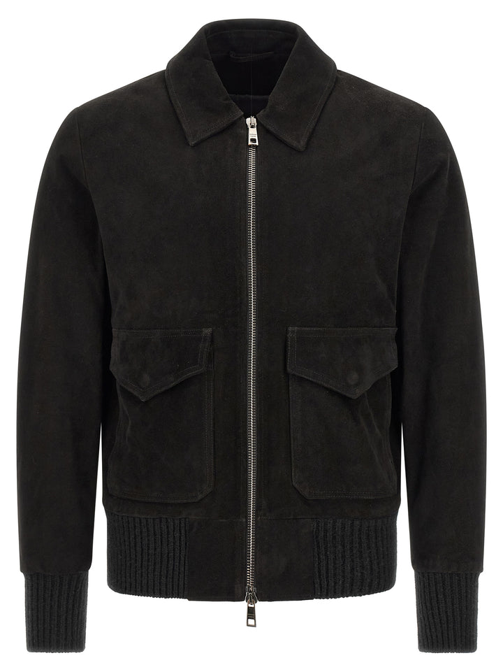 GIORGIO BRATO Black Lamb Leather Leather Jacket