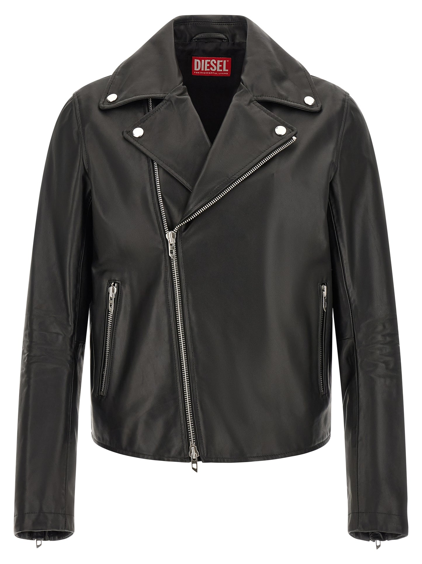 Diesel Black Cowhide Leather Jacket