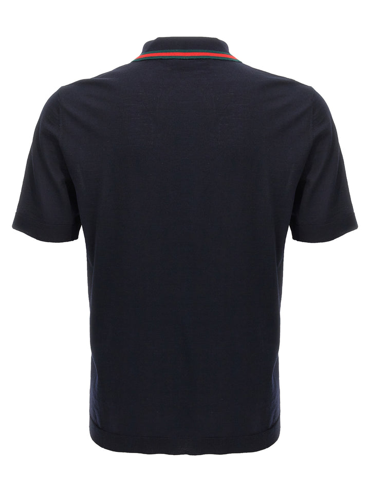 Gucci Blue Wool Polo Shirt