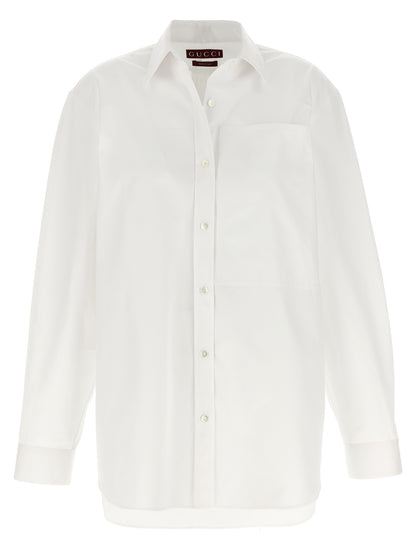 Gucci White Cotton Blouse