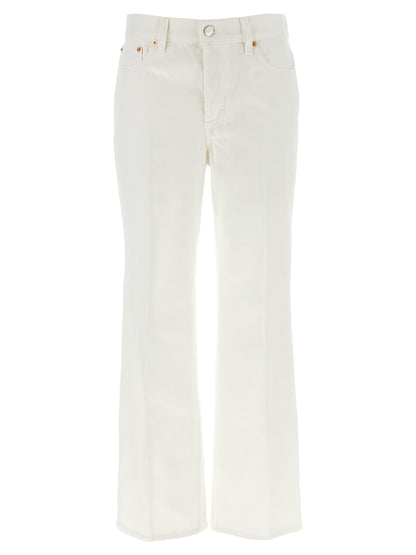 Gucci White Cotton Cropped Jeans