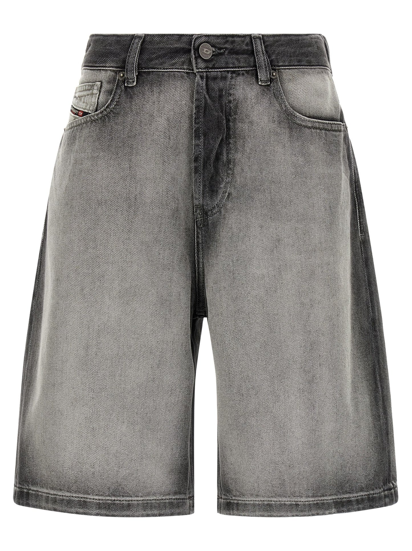 Diesel Gray Cotton Bermuda Shorts