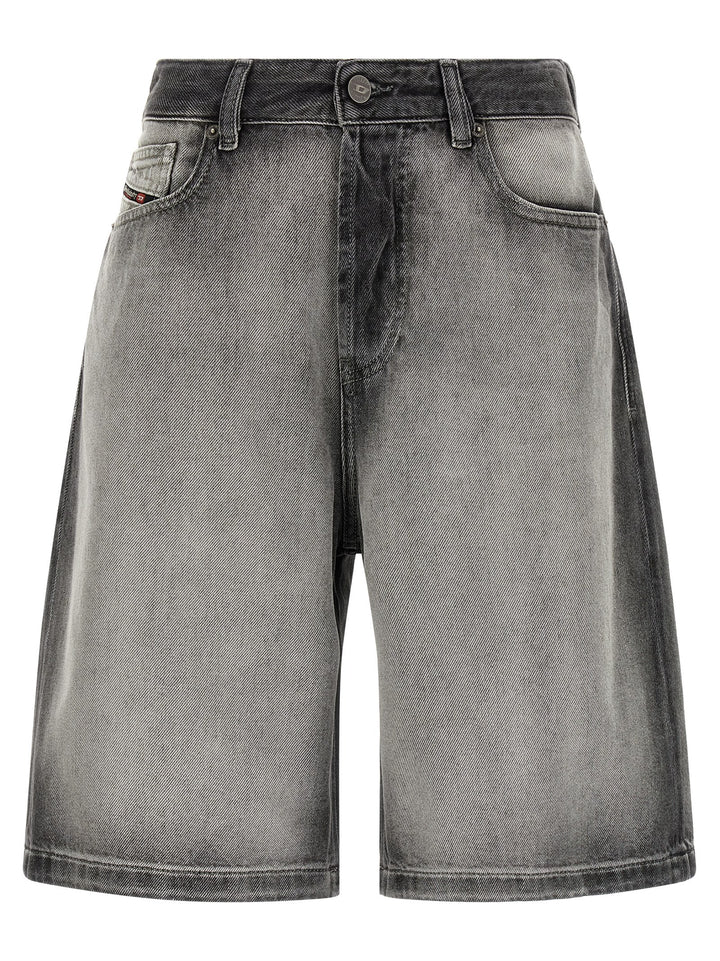 Diesel Gray Cotton Bermuda Shorts