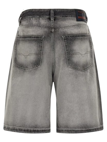 Diesel Gray Cotton Bermuda Shorts
