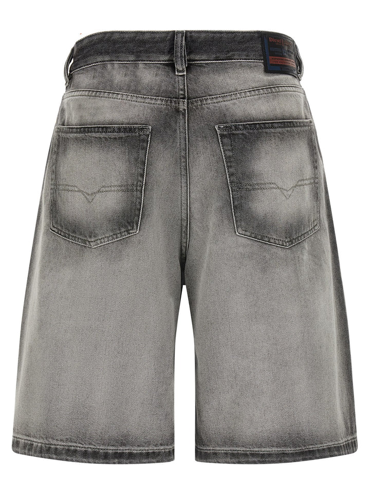 Diesel Gray Cotton Bermuda Shorts