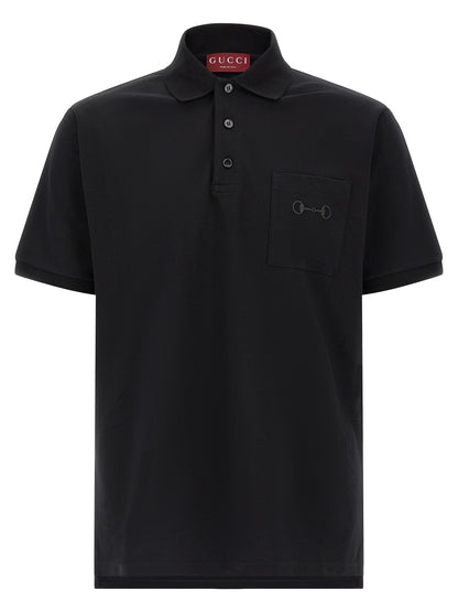 Gucci Black Cotton Polo Shirt