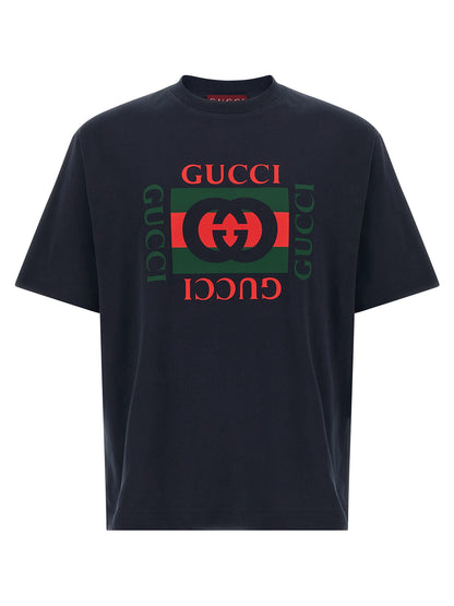 Gucci Blue Cotton T-Shirt