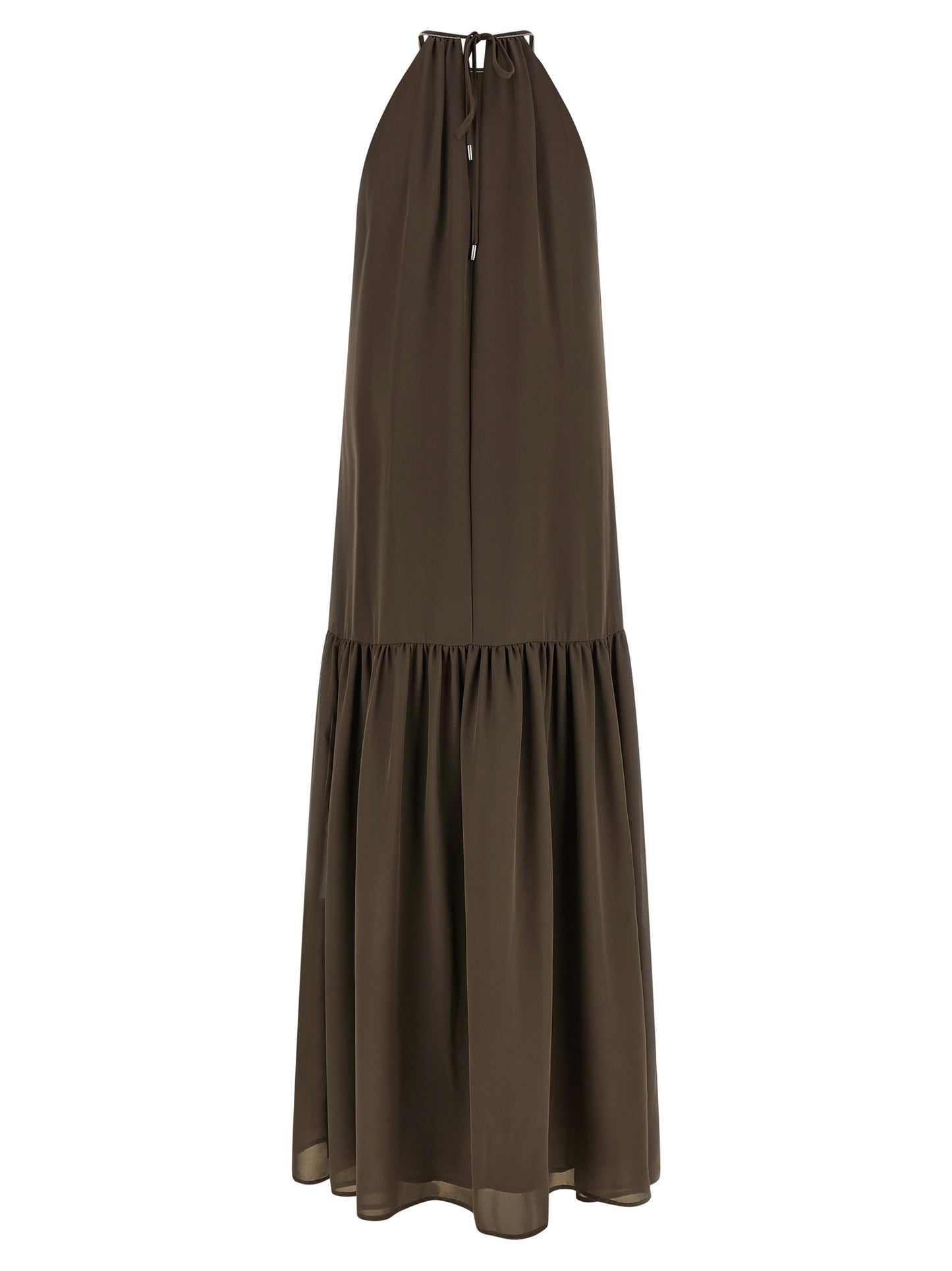 Peserico Brown Polyester Long Dress