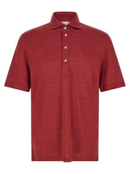 Brunello Cucinelli Multicolor Linen Polo Shirt