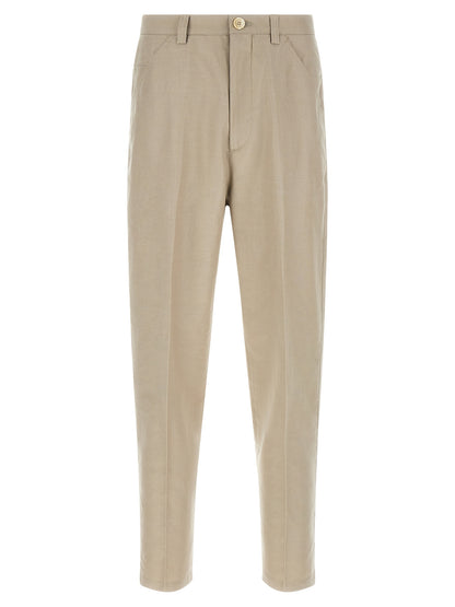 Brunello Cucinelli Brown Cotton Casual Pants