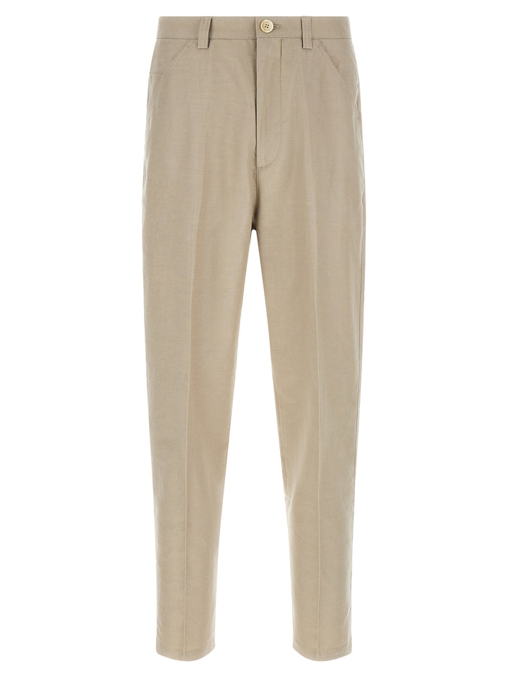 Brunello Cucinelli Brown Cotton Casual Pants