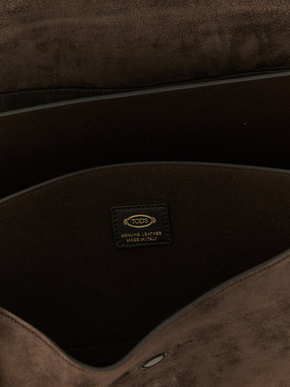 Tod's Brown Calfskin Shoulder Bag