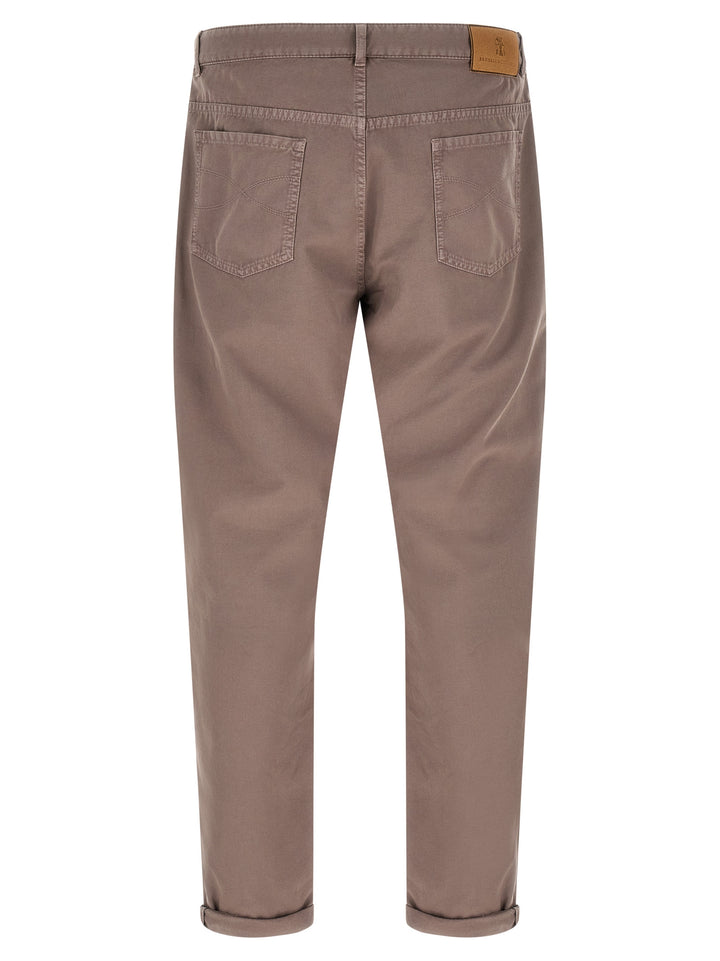 Brunello Cucinelli Brown Cotton Casual Pants