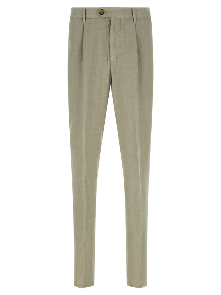 Brunello Cucinelli Bicolor Linen Casual Pants