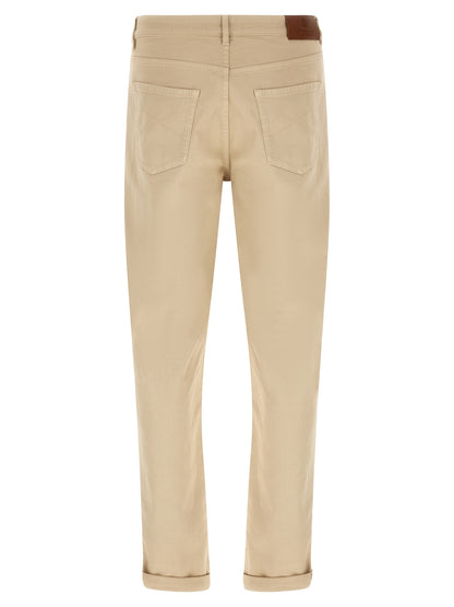 Brunello Cucinelli Beige Cotton Tapered Jeans
