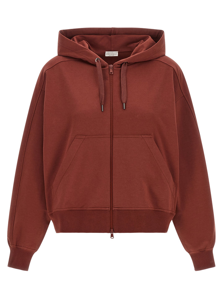 Brunello Cucinelli Bordeaux Cotton Sweatshirt