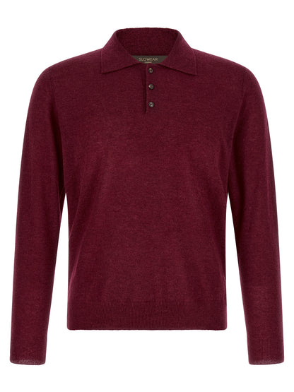 ZANONE Bordeaux Cashmere Polo Shirt