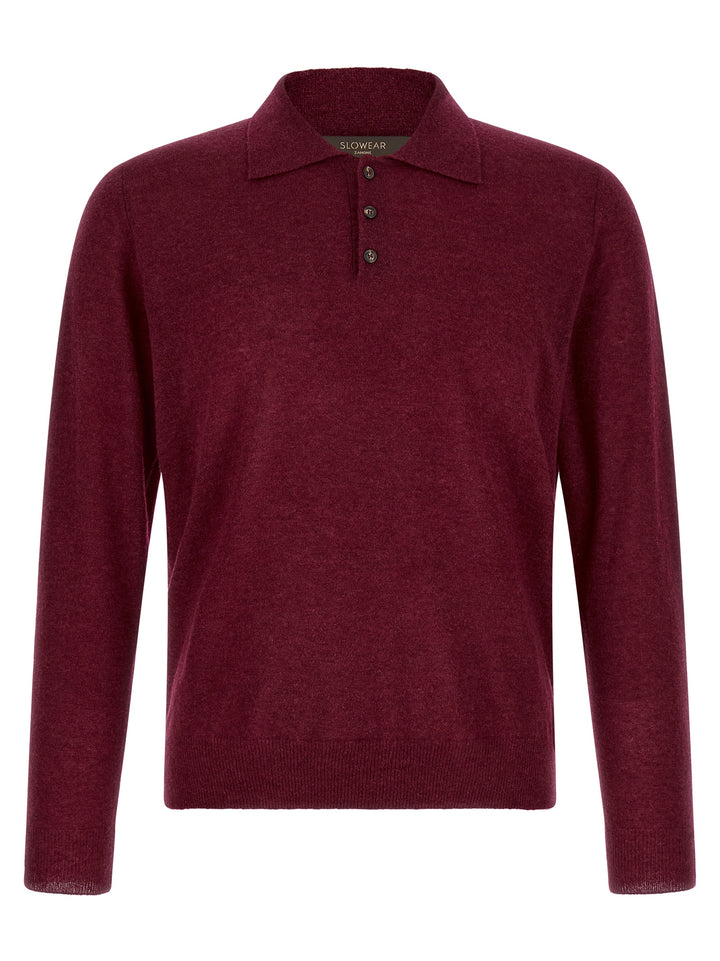 ZANONE Bordeaux Cashmere Polo Shirt