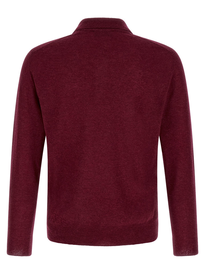 ZANONE Bordeaux Cashmere Polo Shirt