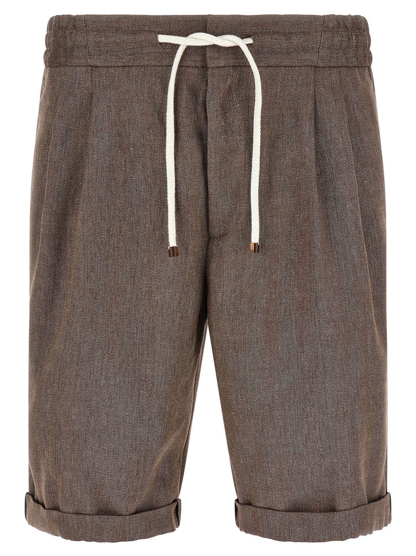 Brunello Cucinelli Brown Linen Bermuda Shorts