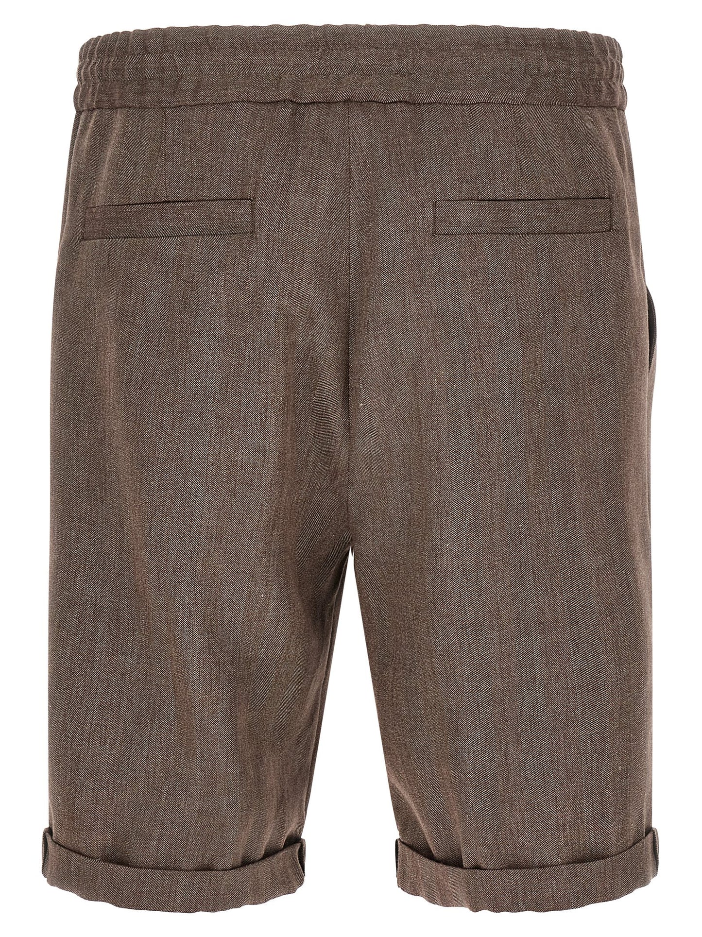 Brunello Cucinelli Brown Linen Bermuda Shorts