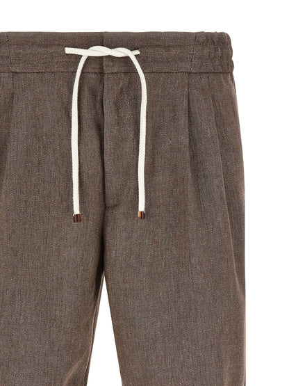 Brunello Cucinelli Brown Linen Bermuda Shorts