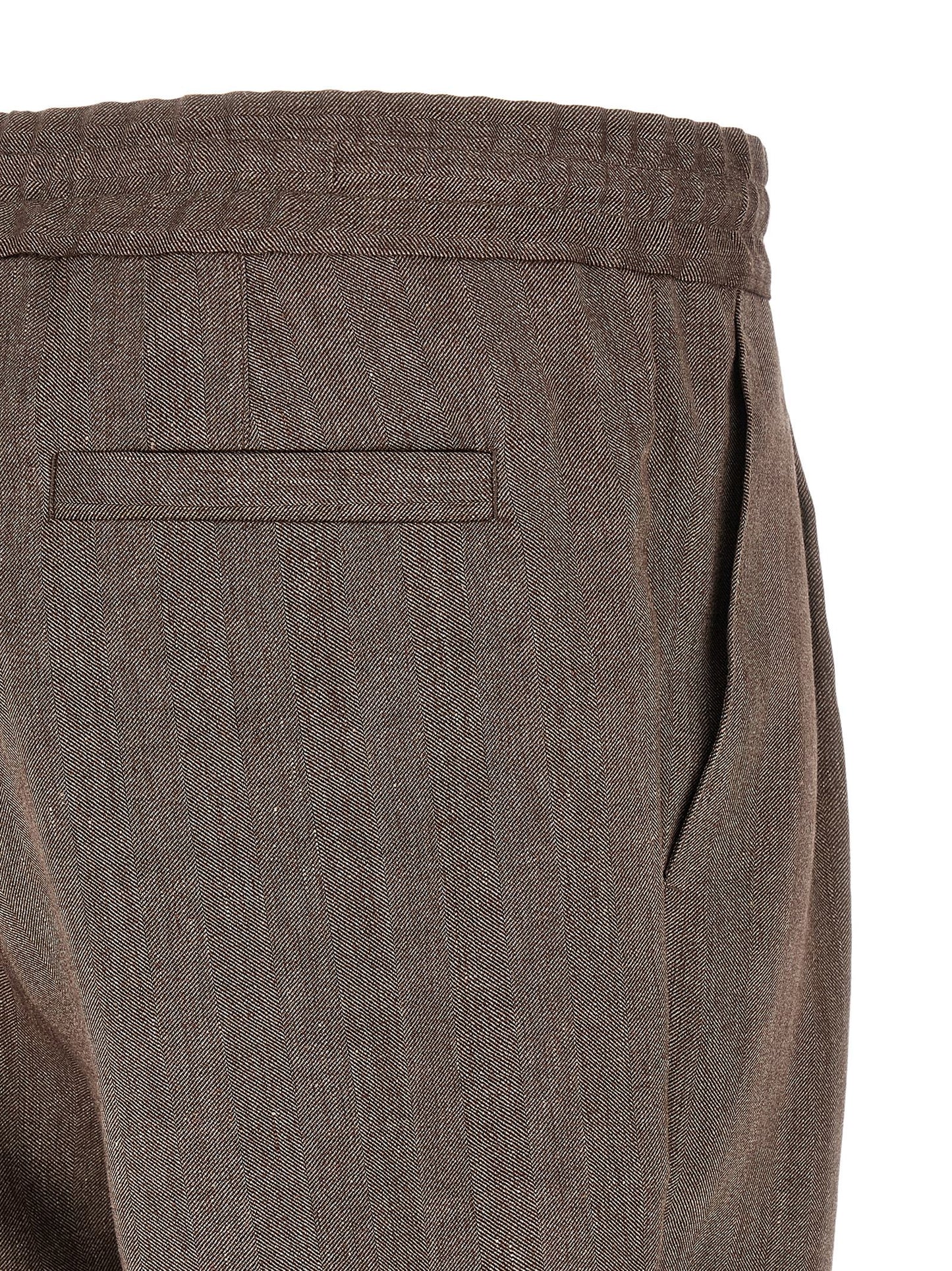 Brunello Cucinelli Brown Linen Bermuda Shorts