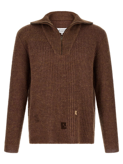 Maison Margiela Brown Linen Cardigan