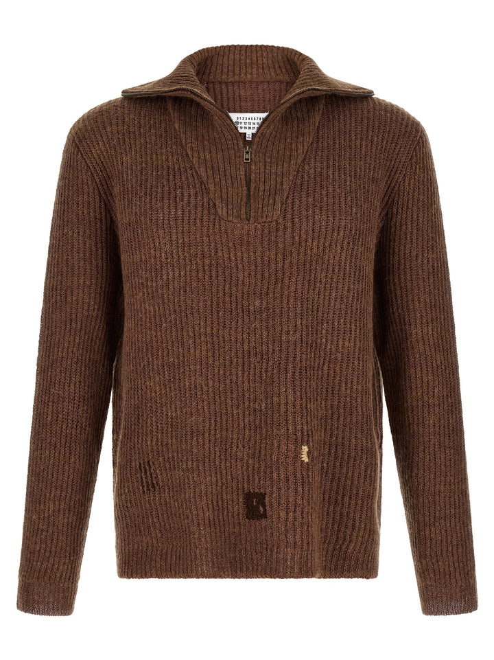 Maison Margiela Brown Linen Cardigan