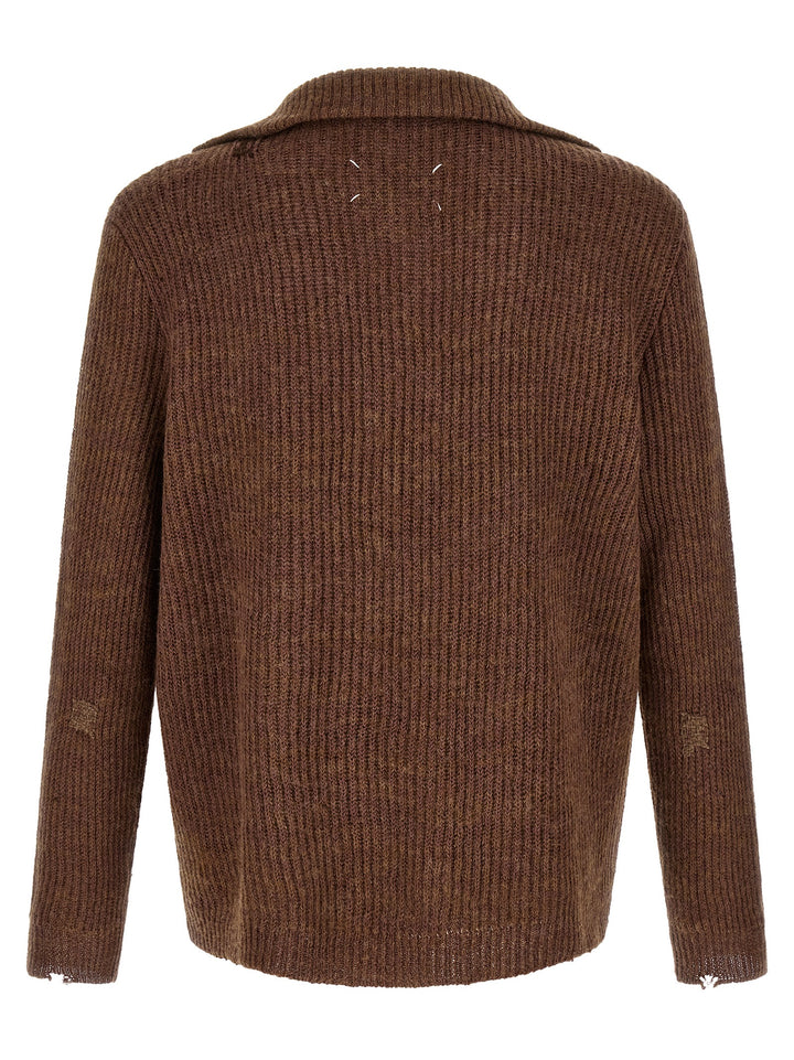 Maison Margiela Brown Linen Cardigan