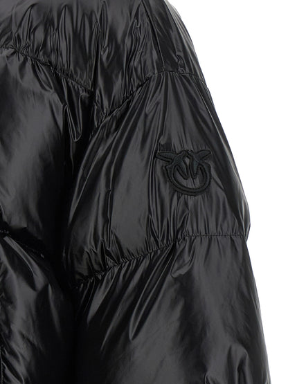 PINKO Black Polyamide Shell Jacket