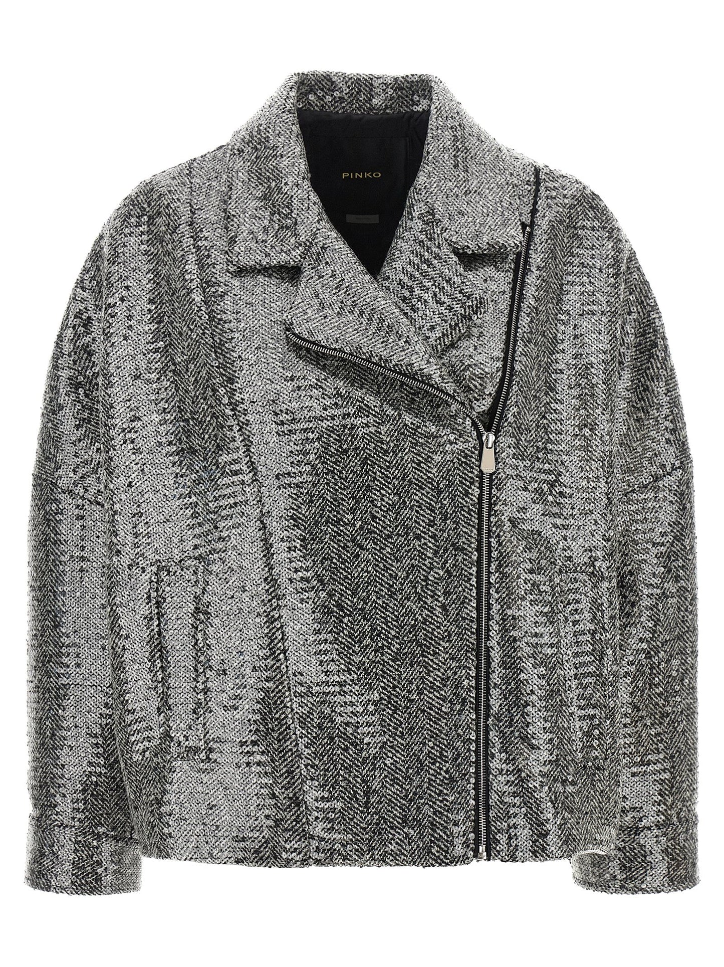 PINKO Silver Polyester Bomber