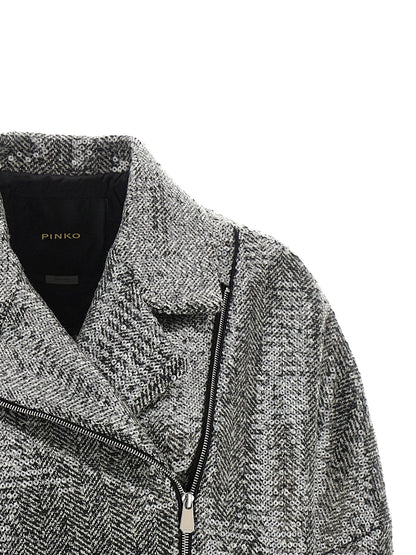PINKO Silver Polyester Bomber
