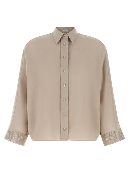 Brunello Cucinelli Beige Linen Blouse