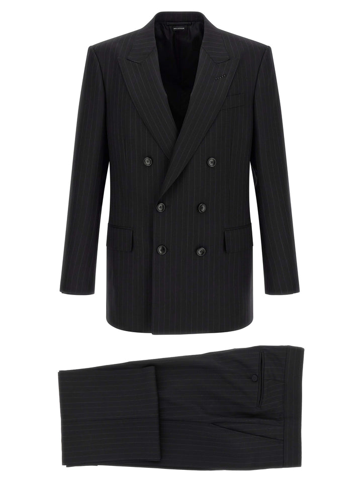 Tom Ford Black Wool Two-Piece Suit