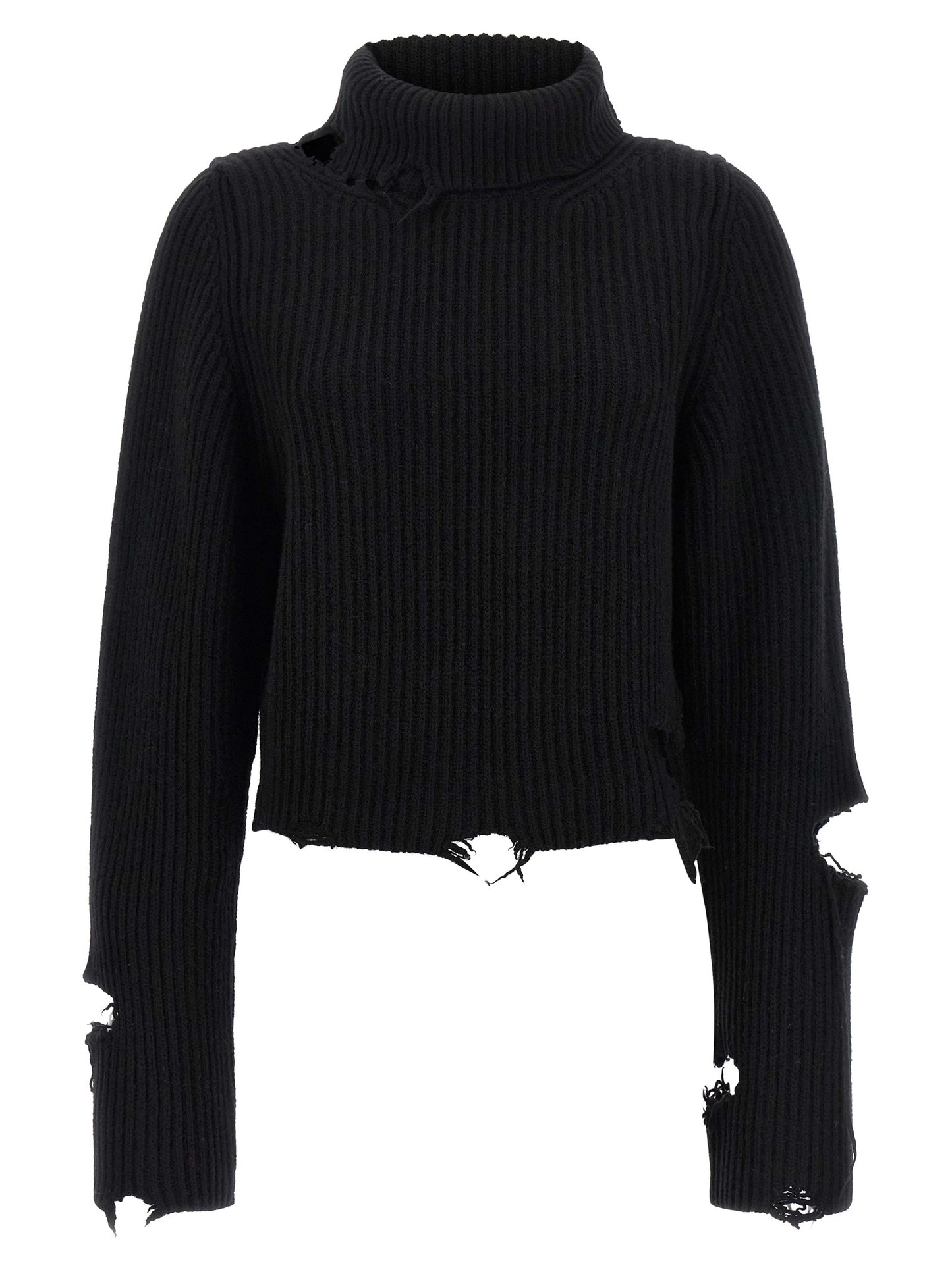 Haikure Black Merino Wool Cardigan