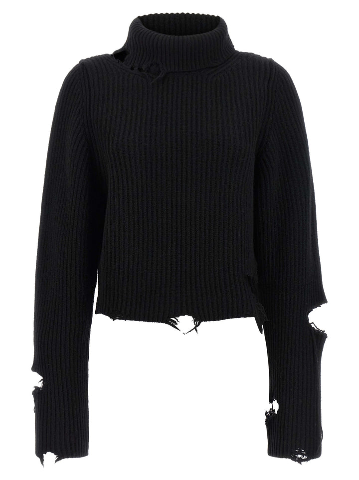 Haikure Black Merino Wool Cardigan